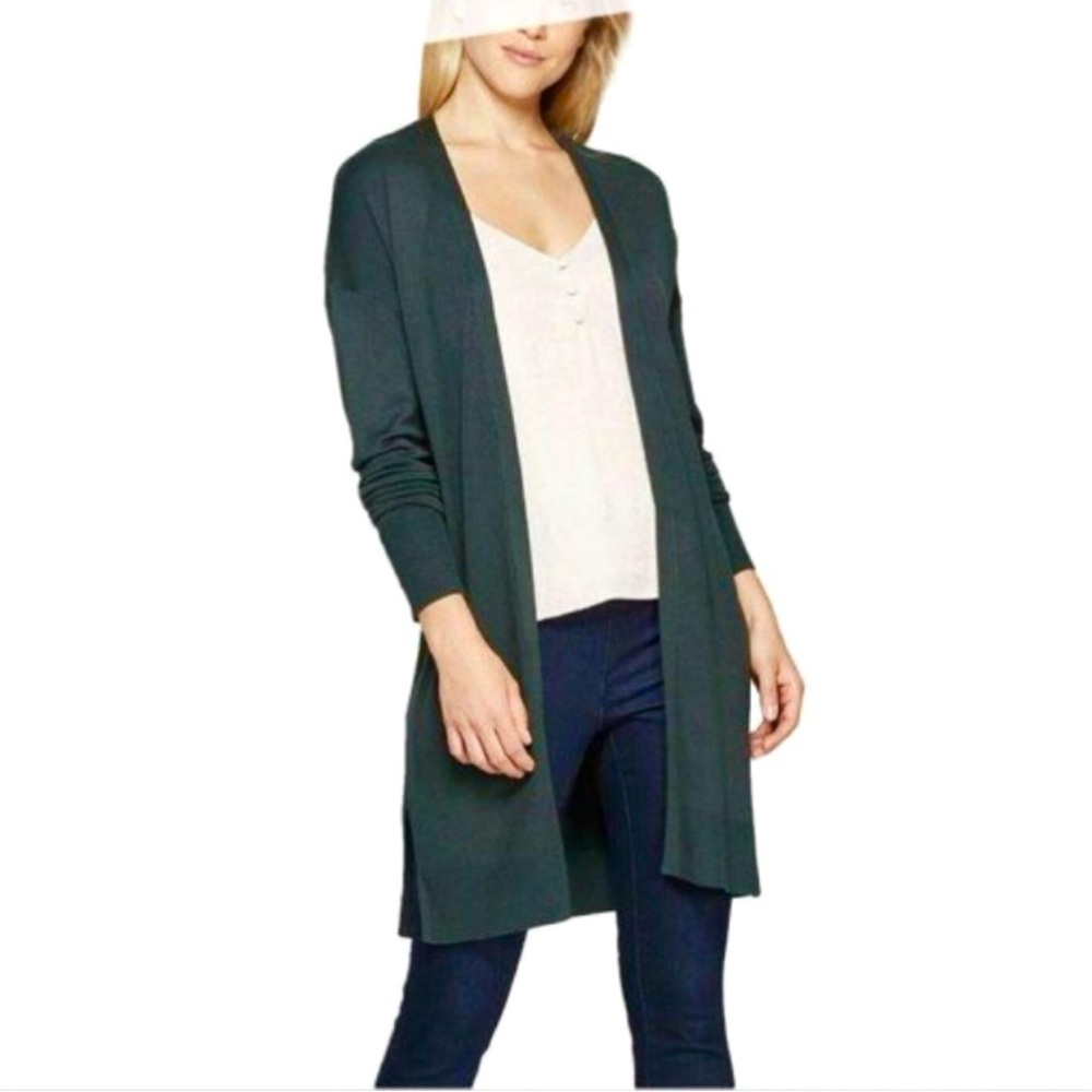 A New Day Dark Green Back Belt Knit Sweater